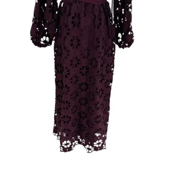 Tuckernuck NEW Merlot Lace Calliope Long Sleeve Chic Maxi Dress Size XL - Picture 7 of 12
